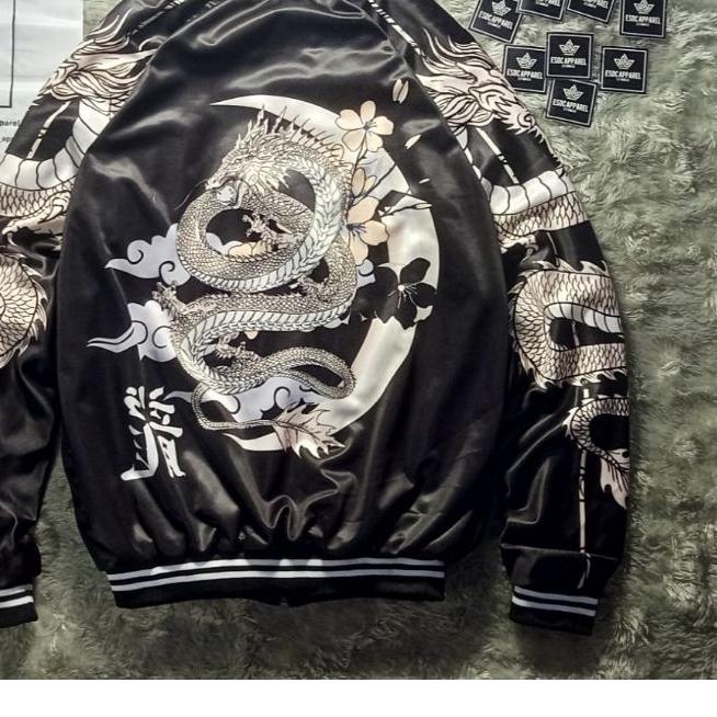 ☺ Termurah COD Jaket Sukajan Memphis Origins Japan Sublime Bordir Varsity Naga Mikaduki Ryujin / Jak