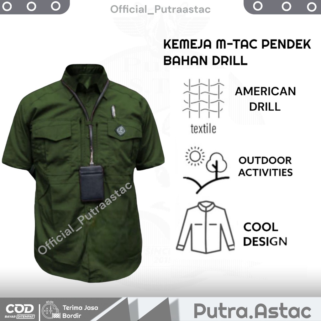 Kemeja Tactical Outdoor M-tac Lengan Pendek Bahan American Drill | Kemeja Lapangan Pria | Kemeja Tactical | Outdoor | Mtac | Wtac | 5.11 | Tactical