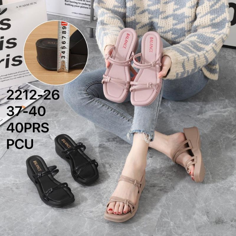 Sandal Wedges Jelly Wanita Ban 2 Tali Kepang 2212 Balance