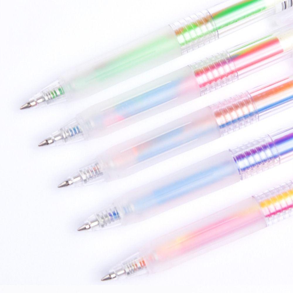 Agustin Press Gradient Gel Pen Kawaii 0.5mm Hand Akun Alat Tulis Siswa Sekolah Perlengkapan Kantor Untuk Anak Anak Menulis Pena Gambar