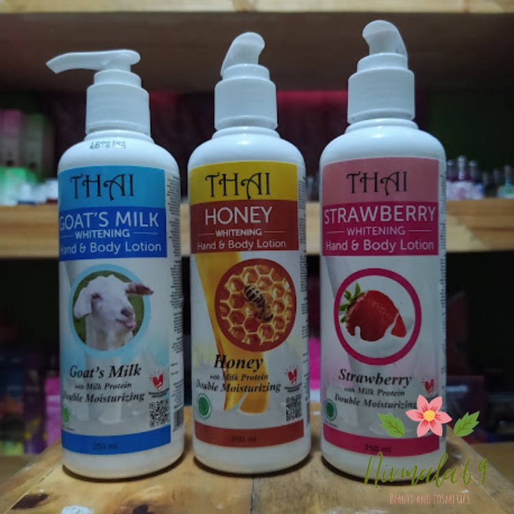 THAI BODY LOTION 250ml/handbody pemutih kulit thai goats milk whitening hand body lotion ori bpom/ha