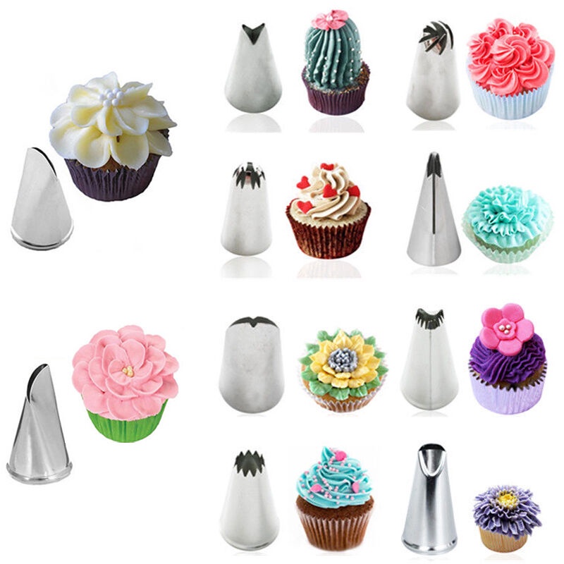 20 Styles Stainless Steel Icing Piping Nozzles Cake Cupcake Tips Baking Tool Cake Decorating