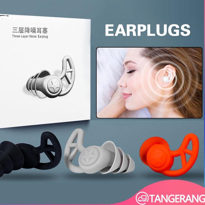 ✮ 3 Layers Earplugs Tidur Peredam Suara Nyaman/Silicone Earplugs Noise Reduction Sleeping Earplugs ❊