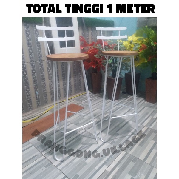 TB70 / BANGKU CAFE / BANGKU BAR BESI KAYU / TINGGI 70CM KURSI CAFE, KURSI BAR