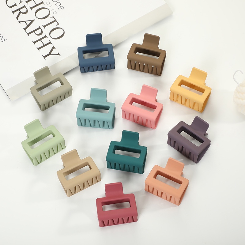 T&amp;Y Jepitan Rambut Kotak 5Cm Polos Jedai Wanita Bahan Plastik Korean Hair Claw Clip Women Fashion Geometric Hairpin Aksesoris Rambut Murah