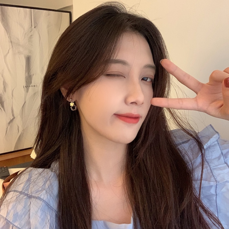 Kami Bunga Korea s925 Perak Lucu Bunga Menjuntai Anting-Anting Untuk Wanita Gadis Awan Yang Indah Stud Anting-Anting Fashion Telinga Perhiasan Hadiah