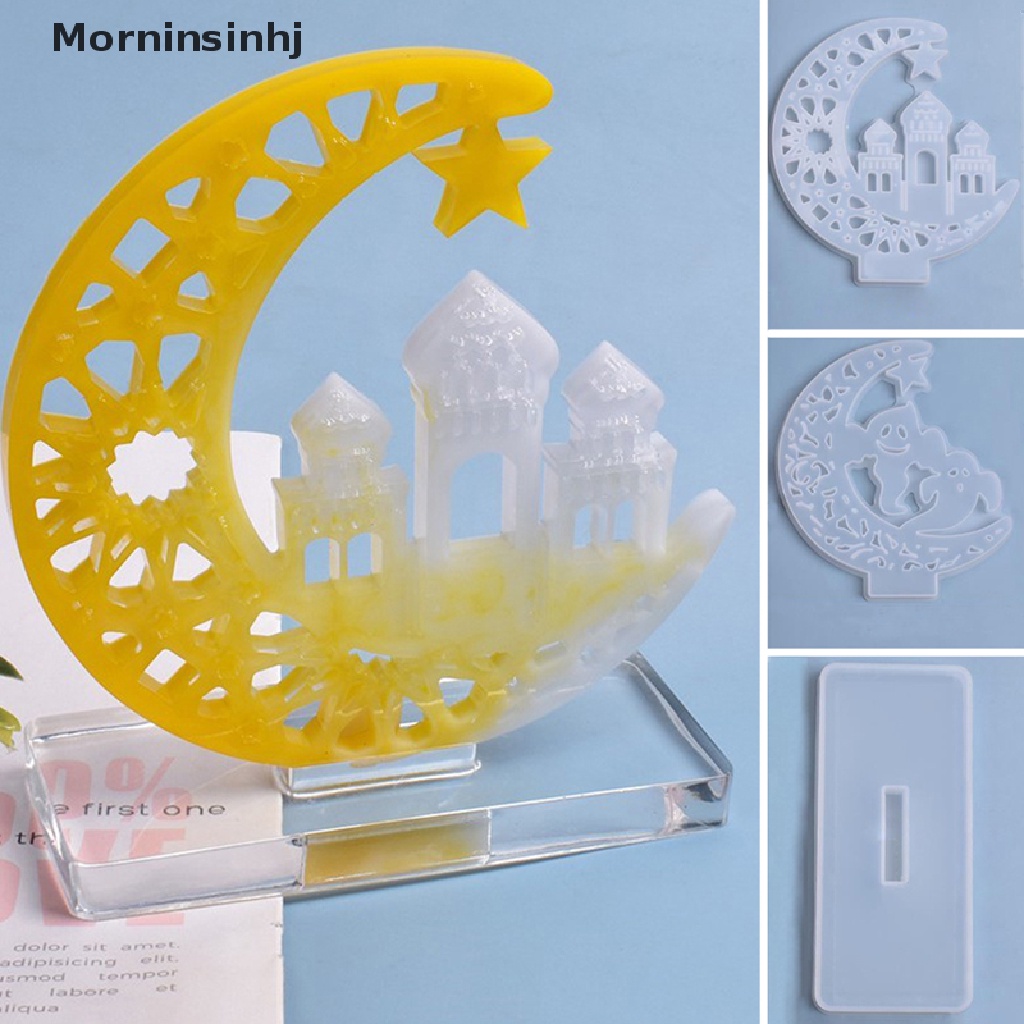 Mornin Silicon Cetakan Hantu Rumah Bulan DIY Epoxy Resin Swing Table Mould Dekorasi Rumah id