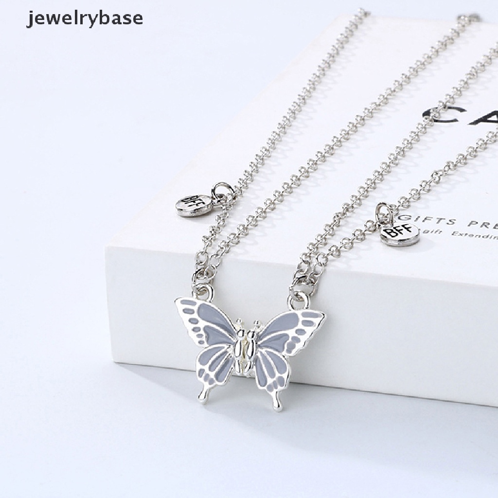 [jewelrybase] 2 Pcs Best Friend Butterfly Necklaces BFF Friendship Necklace for 2girl Lover Couple Necklace Hadiah Ulang Tahun Jarak Jauh Butik