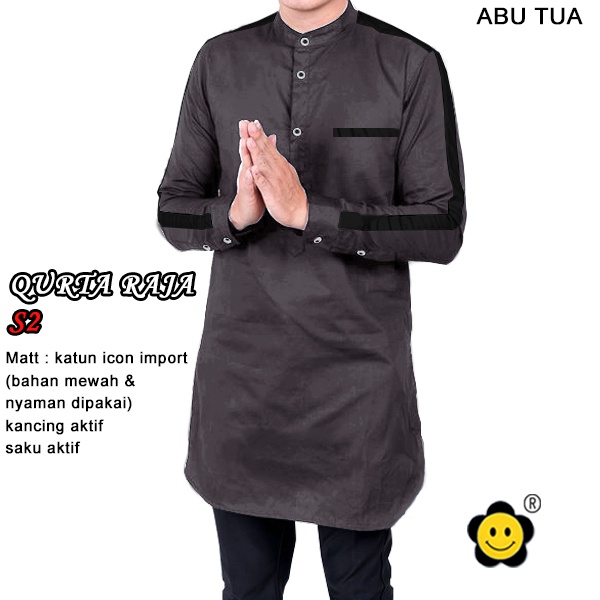 Koko Qurta Raja S2 - Central Grosir Fashion (CGF) - Ukuran S-3XL - Matt Katun Icon Import - Baju Koko Qurta Pria - Baju Koko atasan Pria - New Arrival