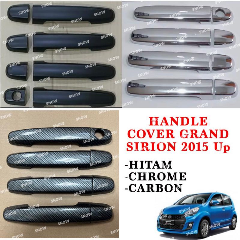 Handle Pintu Cover Sirion Hitam Chrome Carbon