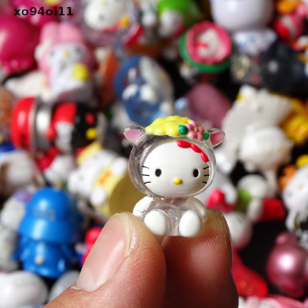 Xo 10pcs Random mini no repeat Hello kitty Anime action figure Koleksi Mainan Hadiah OL