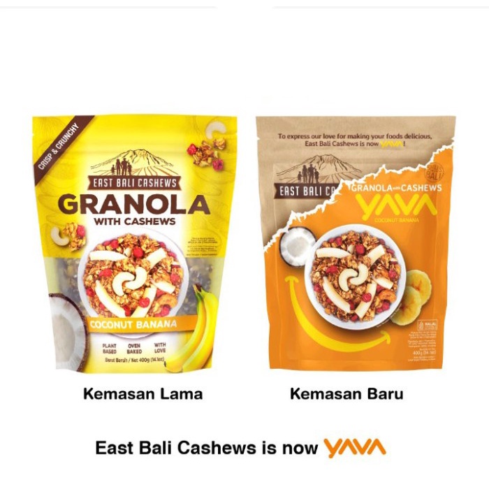 

East Bali Cashew Granola Coconut Banana Sarapan Sehat 400gr
