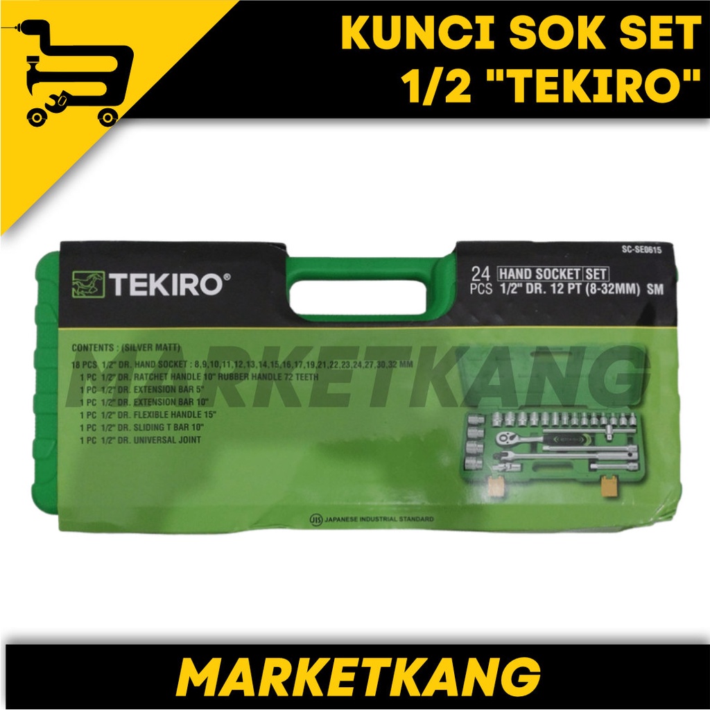 KUNCI SOK SET 1/2"TEKIRO" BOX BESI/PLASTIK