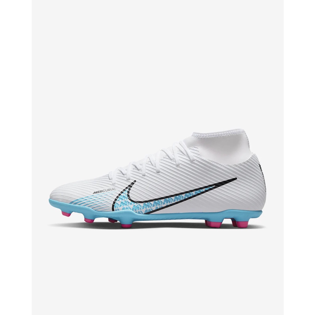 Sepatu Bola Pria Nike Mercurial Superfly 9 Club Fg/Mg Putih Biru