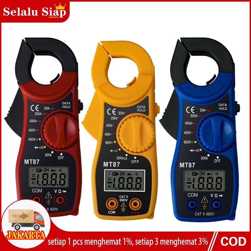 Digital Clamp Meter MT87 Tang Ampere Multimeter MT-87 Kabel Tester Ukur Arus Tegangan Listrik