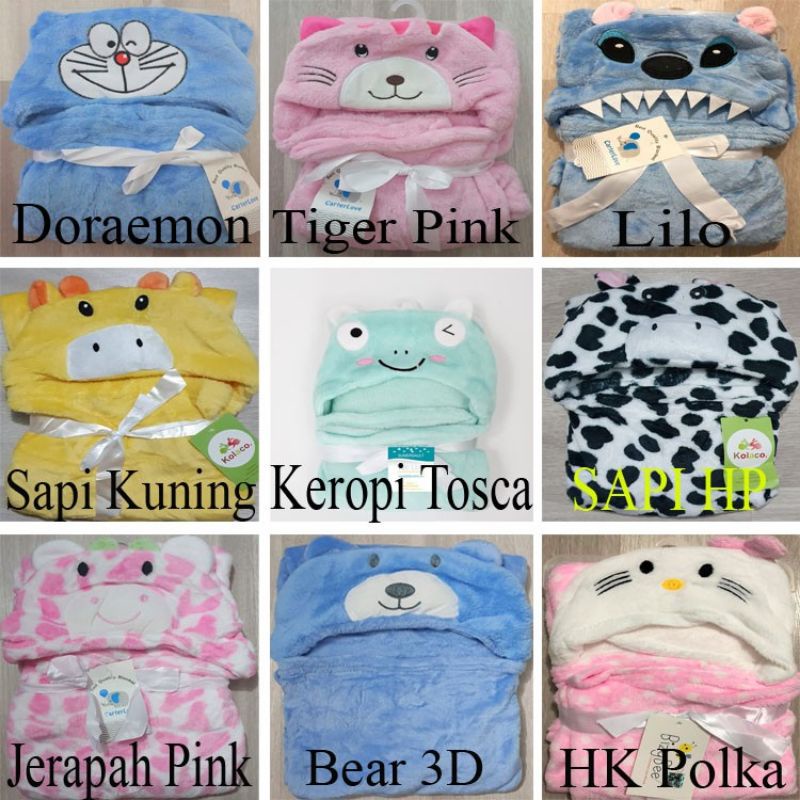 selimut topi bayi karakter