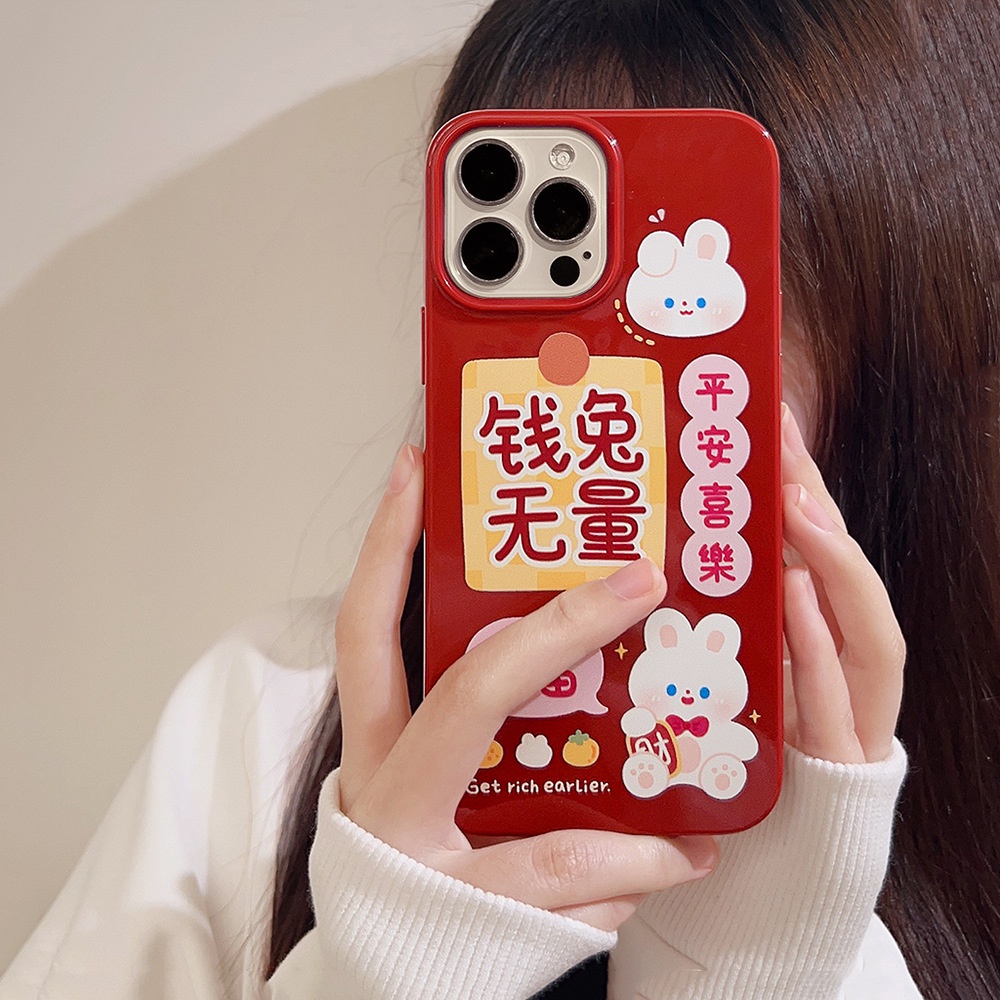 IPHONE Casing Claret Kelinci Kaya Lucu Untuk Iphone14 11 12 13 X XS XR PRO MAX Casing Cover Pelindung AT0006