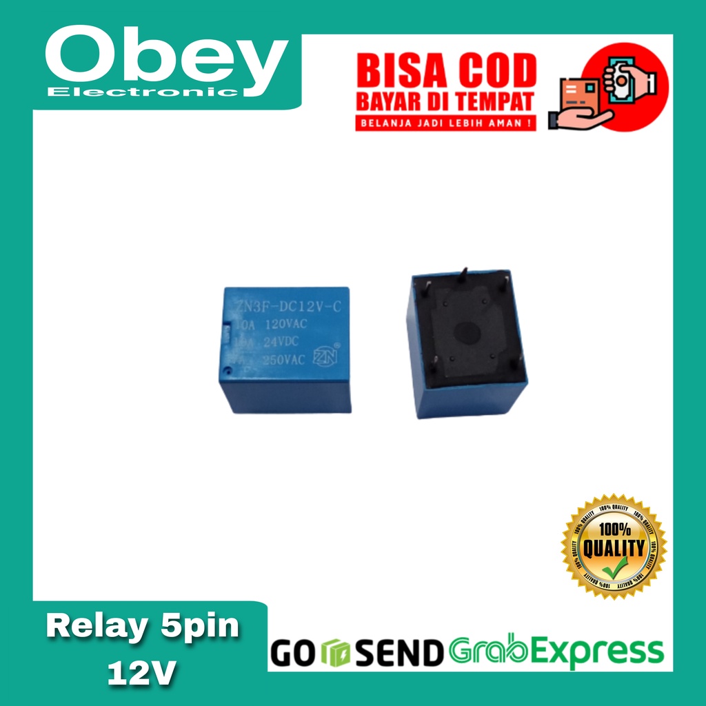 Relay 5p 12v Hitam/Biru