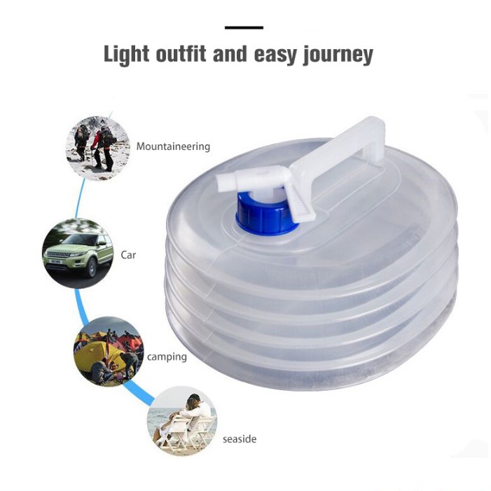 Botol Air Lipat Foldable Camping Water Storage 15 Liter / Botol Air 15 Liter / 5 Liter dengan keran pembuka / Botol Air Gunung Mendaki Outdoor Camping