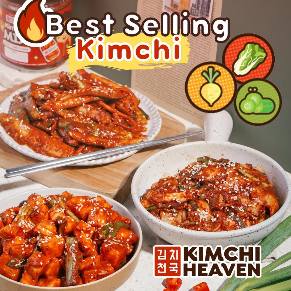 

HOT 400g Fresh Korean Kimchi in Jar Halal (Sawi / Lobak /Timun / Mix)