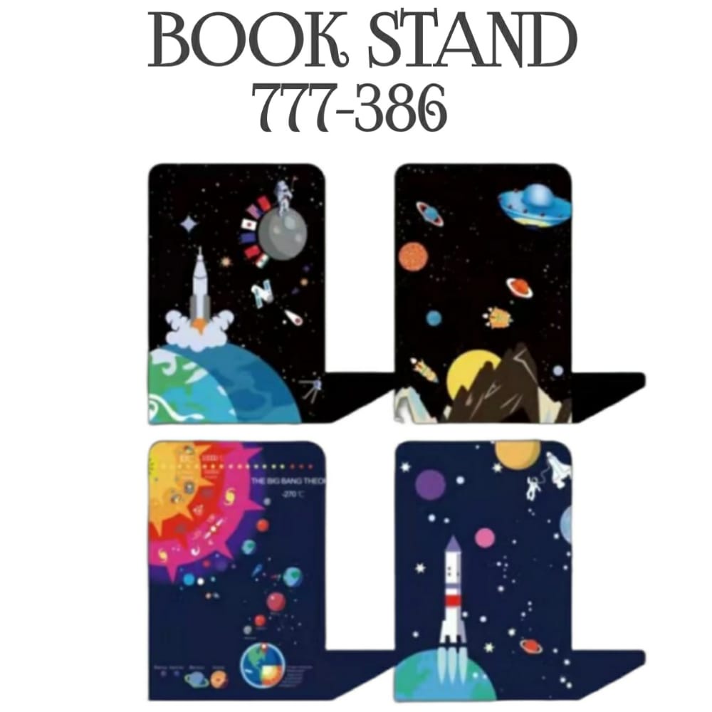 

STAND BOOK / BOOK END / PEMBATAS BUKU MOTIF GALAXY BAHAN BESI 1 SET ISI 2 PCS 777-386