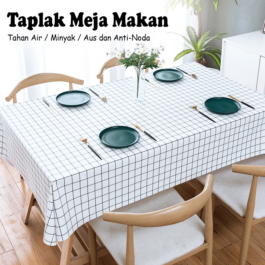 Taplak Meja Makan PEVA Tebal Persegi Panjang Ukuran 152x228cm Kualitas Premium High Quality Perlengkapan Rumah Tangga Import - D12-3C - Comforthomes