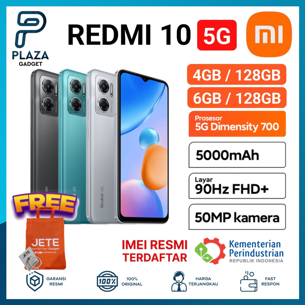 Xiaomi Redmi 10 5G 4/128GB | 6/128GB RAM 4GB 6GB ROM 128GB  New Original Garansi Resmi Xiaomi