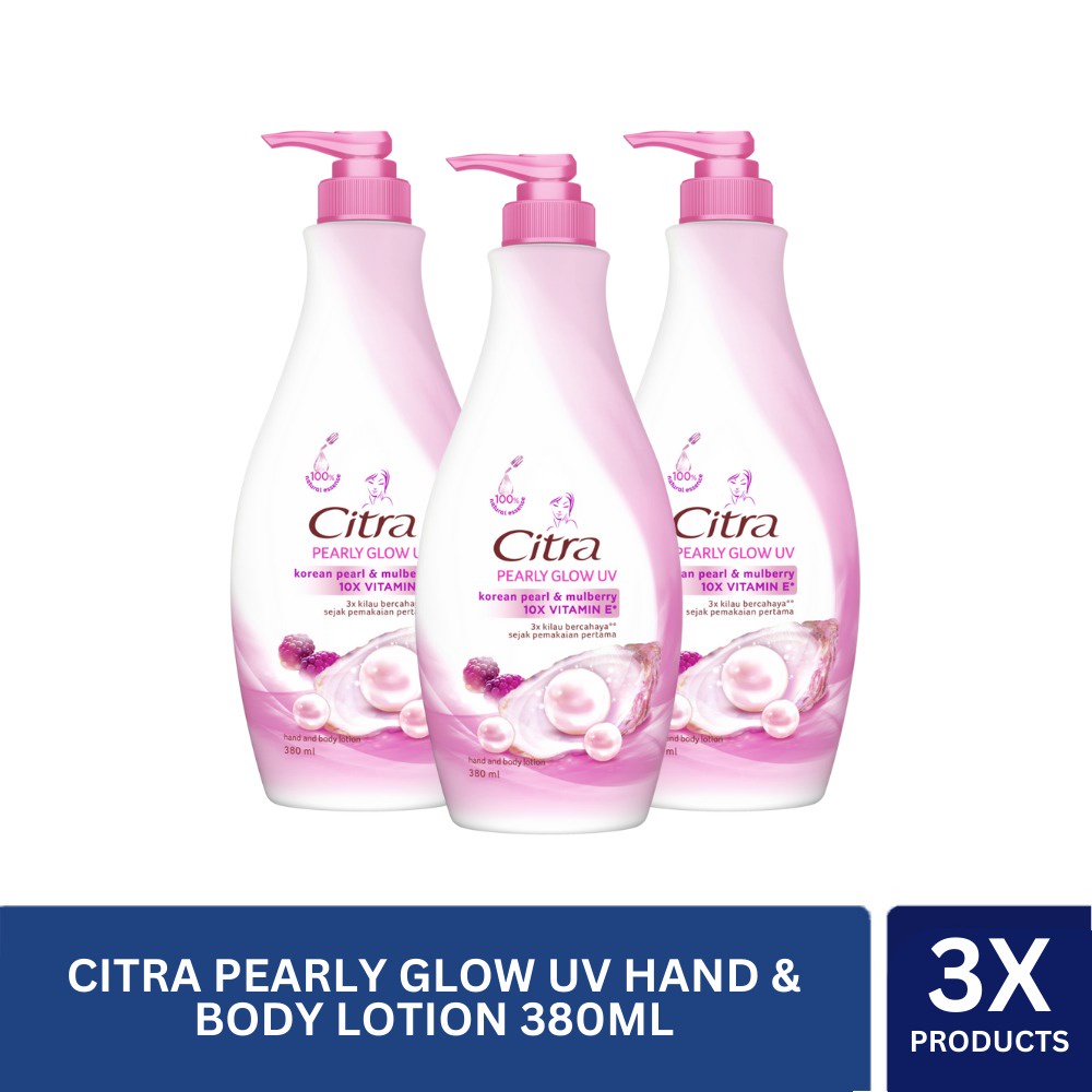 Citra Hand and Body Lotion Pearly Glow UV 380ml Multi Pack