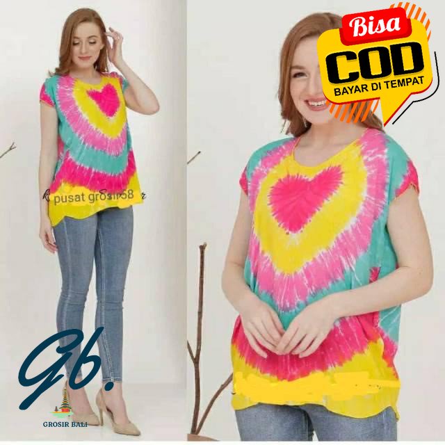 Atasan Wanita Pelangi Love Jumbo Bali XXL / Big Size / Kaos Wanita