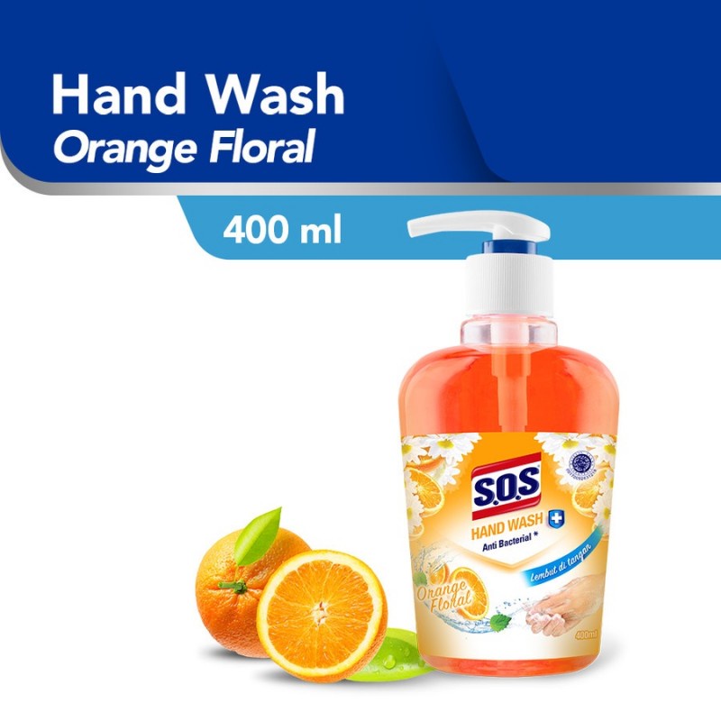 SOS HAND WASH BOTOL 400ML ORANGE
