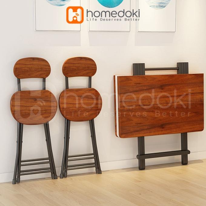 Meja Lipat Portable/ Meja Makan Portable/ Meja Lipat Besi/ Meja Kayu