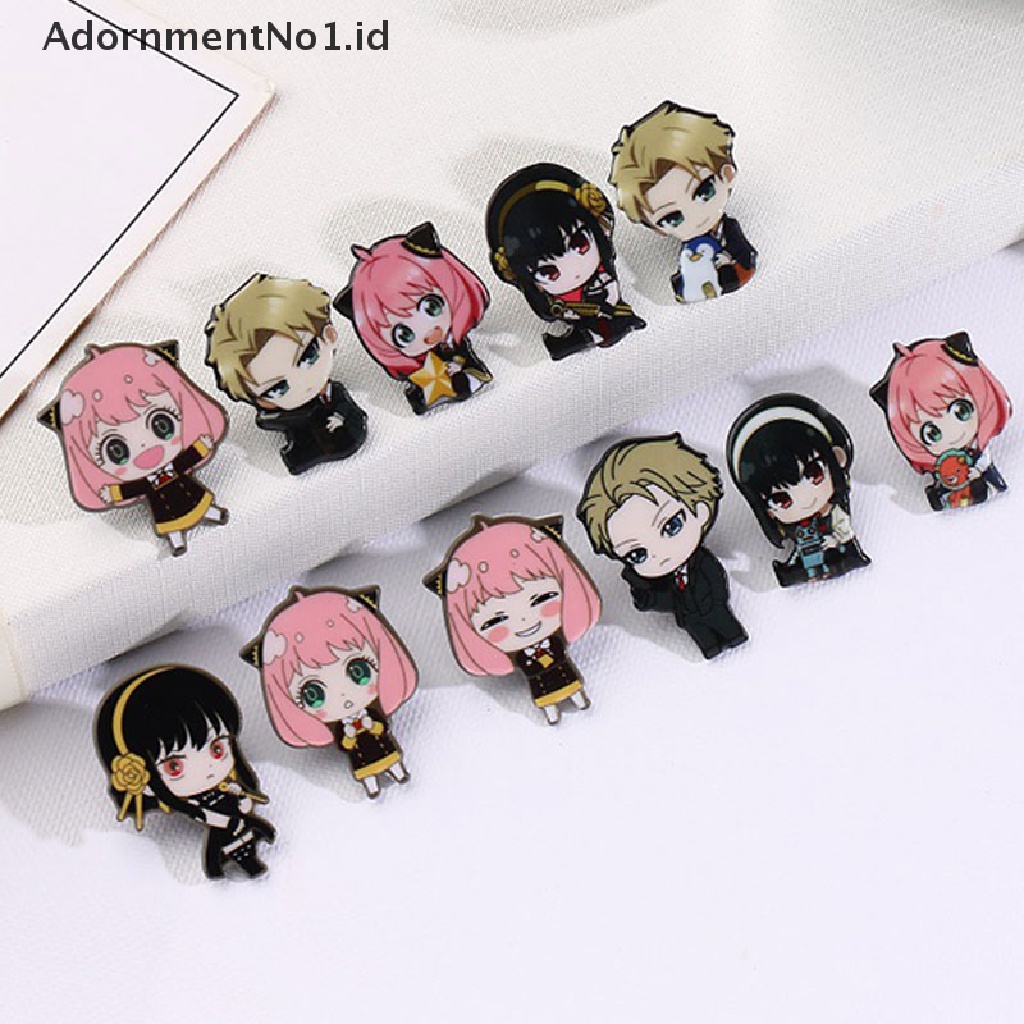 [AdornmentNo1] Anime Badge Bros Pin Cospaly Loid Anya Yor Pin Logam Aksesoris Kostum [ID]