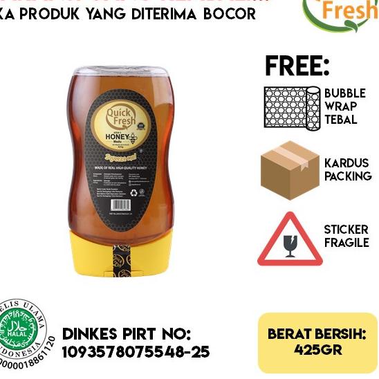 

➨ [ANTI PECAH] Quick Fresh Honey / Asli 425G (Squeeze) ☄