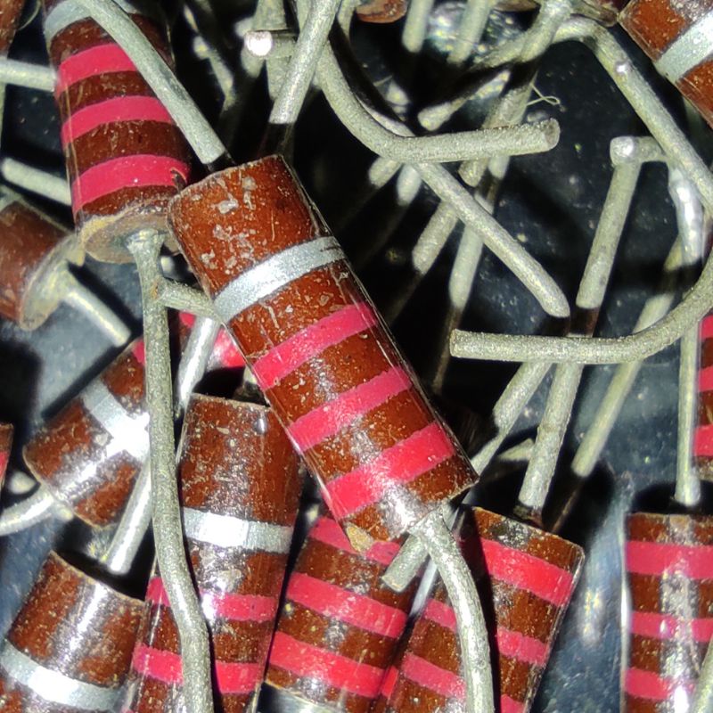 Resistor 2k2 1/2W Allen Bradley Carbon Composite NOS Vintage 2.2k ohm karbon comp komposit AB bukan 