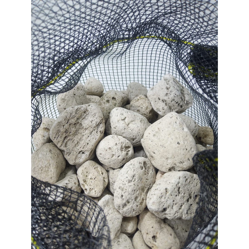 BATU APUNG 1KG FILTER KOLAM AQUARIUM + JARING
