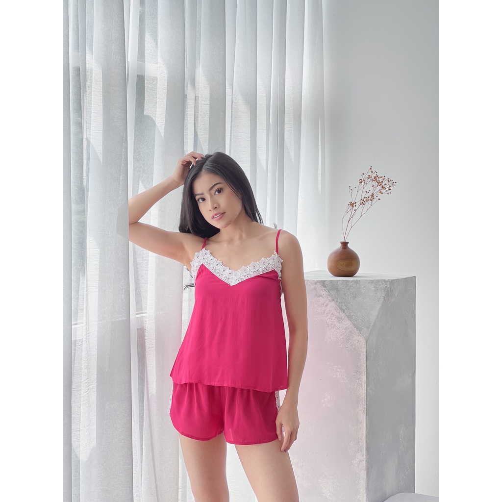 THALIA SET Baju Tidur Wanita Dewasa Sexy Model Camisole Set With Hotpants Sexy