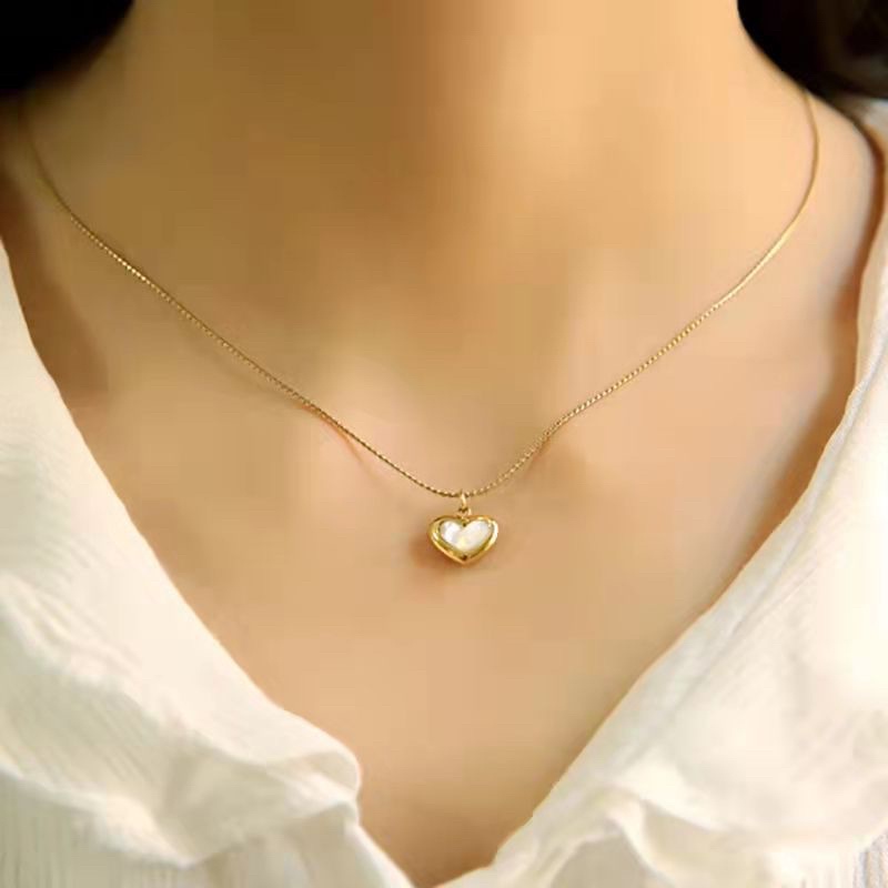 Kalung love elegant titanium korea style anti karat harga grosir bayar di tempat
