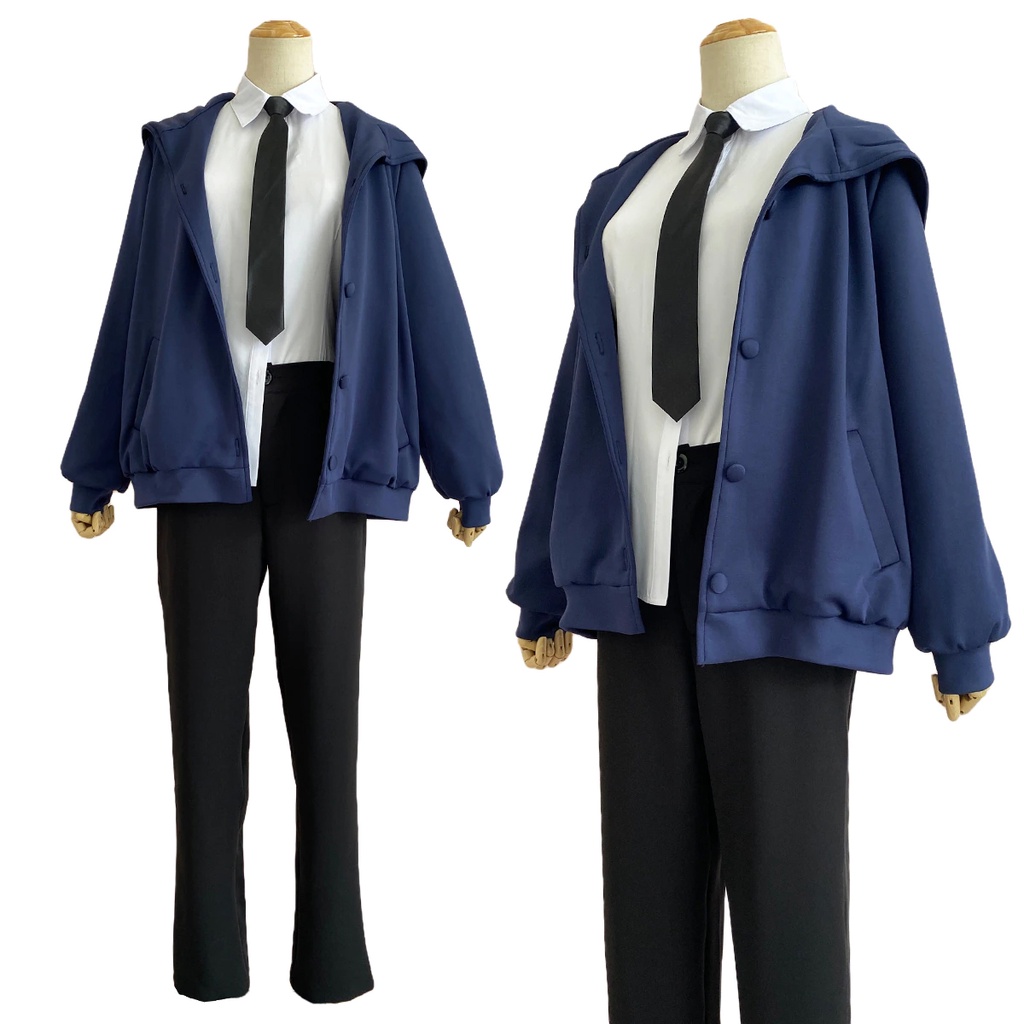 Power Blue Chainsaw Man Jacket Jaket Anime Cosplay Distro Premium