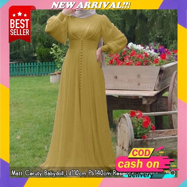 Naura Dress Satin Gamis Pesta Mewah Silky Gaun Bridesmaid Bigsize Dress Kondangan Acara Formal Nikah