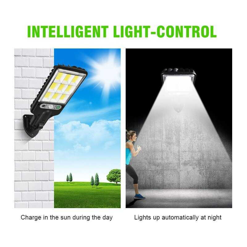 SPCR Lampu Dinding Solar Sensor PIR Waterproof Cool White 108 COB 616-4