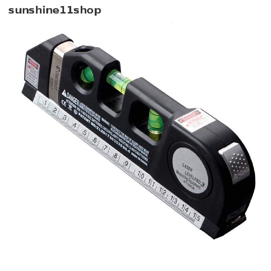 Sho Laser Level Horizon Vertical Measure 8FT Aligner Penggaris Standar Dan Metrik Pengukur Serbaguna Level Laser Hitam N
