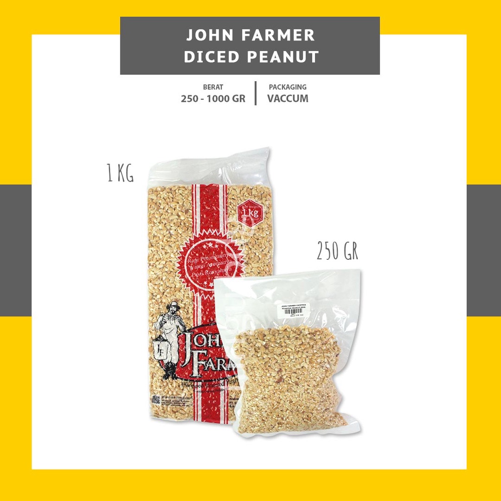 KACANG CACAH MORIN 250GR JOHN FARMER 250GR - NUT DONUT TOPPING DONAT MARTABAK ROTI BAKAR - GILING CINCANG - DICE PEANUT CHUNKY
