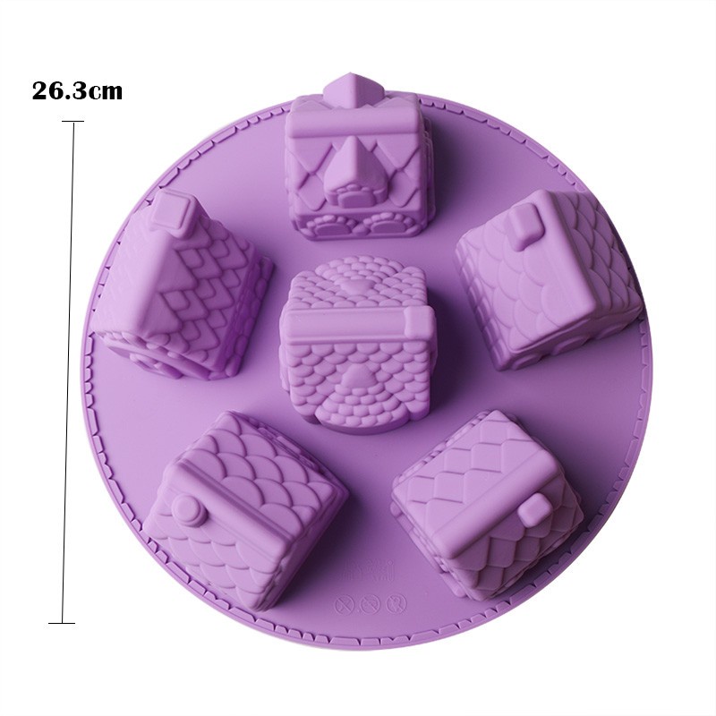 Creative Small House Shape Silicone Cake Mold 3D Fondant Chocolate Cupcake DIY Baking Mould