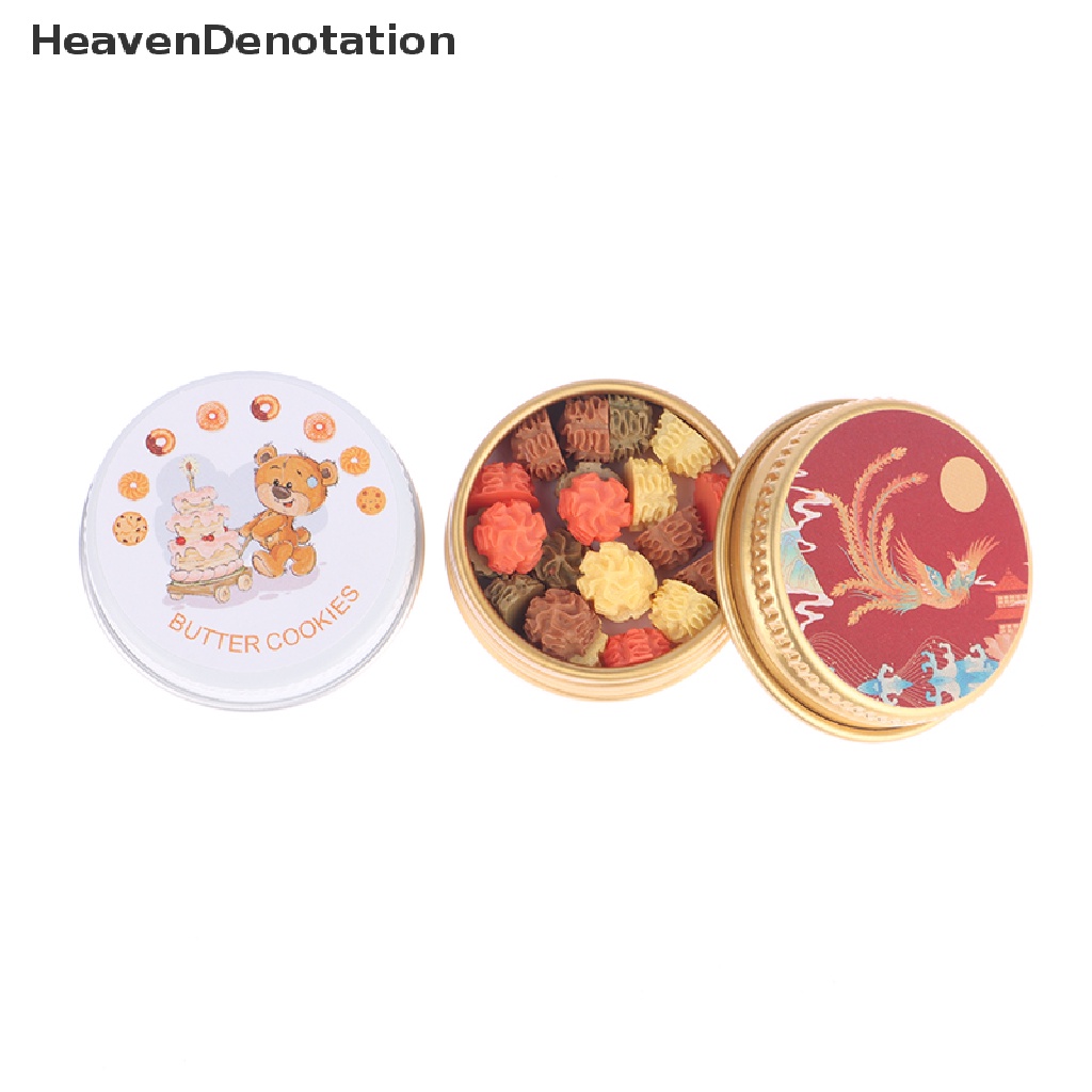 [HeavenDenotation] 1set 1: 12rumah Boneka Miniatur Cookies Cream Bunga Biskuit Dengan Kotak Print Kartun Hadiah Model Kotak Dekorasi Rumah Mainan Aksesoris Rumah Boneka HDV