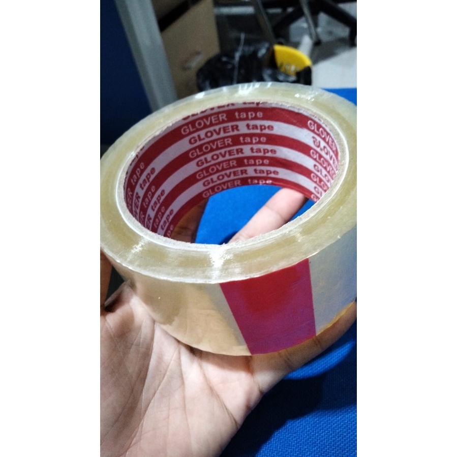 

lakban glover tape bening / coklat 48mm x 7meter x 45mic isi 72 roll