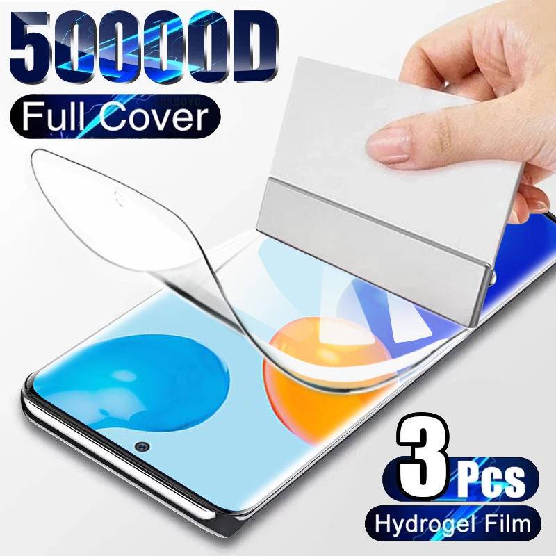 3pcs Untuk For Redmi Note5 6 7 8 9 9A 9C 9T 9S 10 10x11 Pro Plus 4G Pelindung Layar Hydrogel Film Full Cover Pelindung