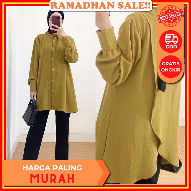 Brimi Tunik By Moca Ld 110 Allsize Tunik Wanita Bahan Yura Crinkle Premium Tunik Wanita Terbaru 2023