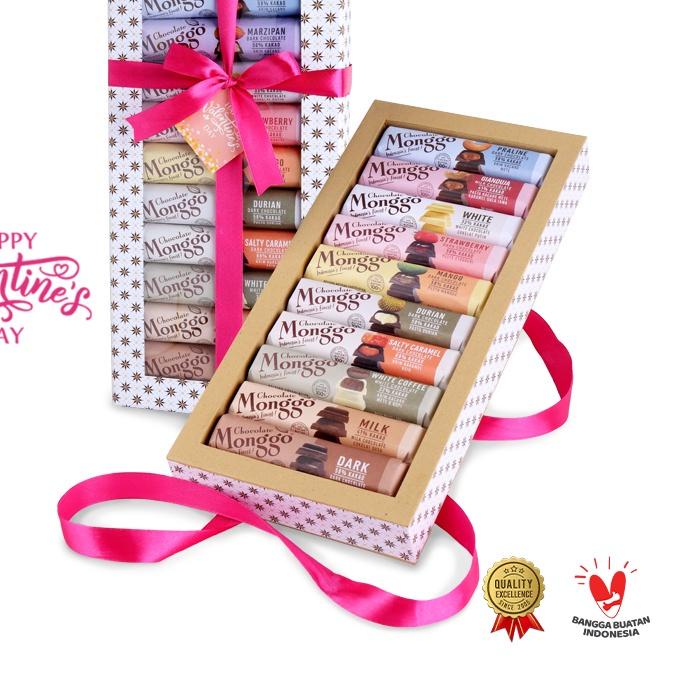 

★ Chocolate Monggo | Coklat Batik Gift Box 10x40gr | Hampers Valentine Cokelat All Variant ❋