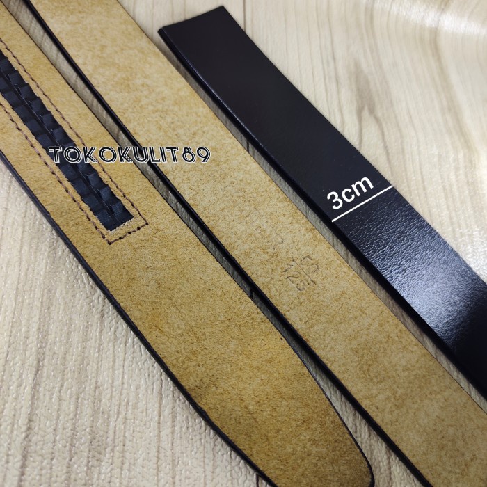 Sabuk TALI SABUK PRIA LEBAR 3 CM TIPE REL BAHAN KULIT ASLI TALI GESPER (Q9J3)