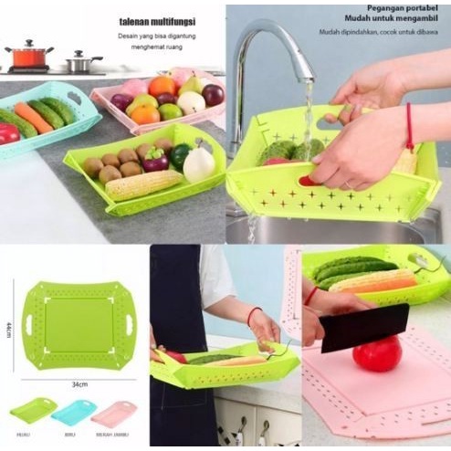 Talenan Lipat 2in1 Keranjang Portable - Talenan Keranjang Multifungsi